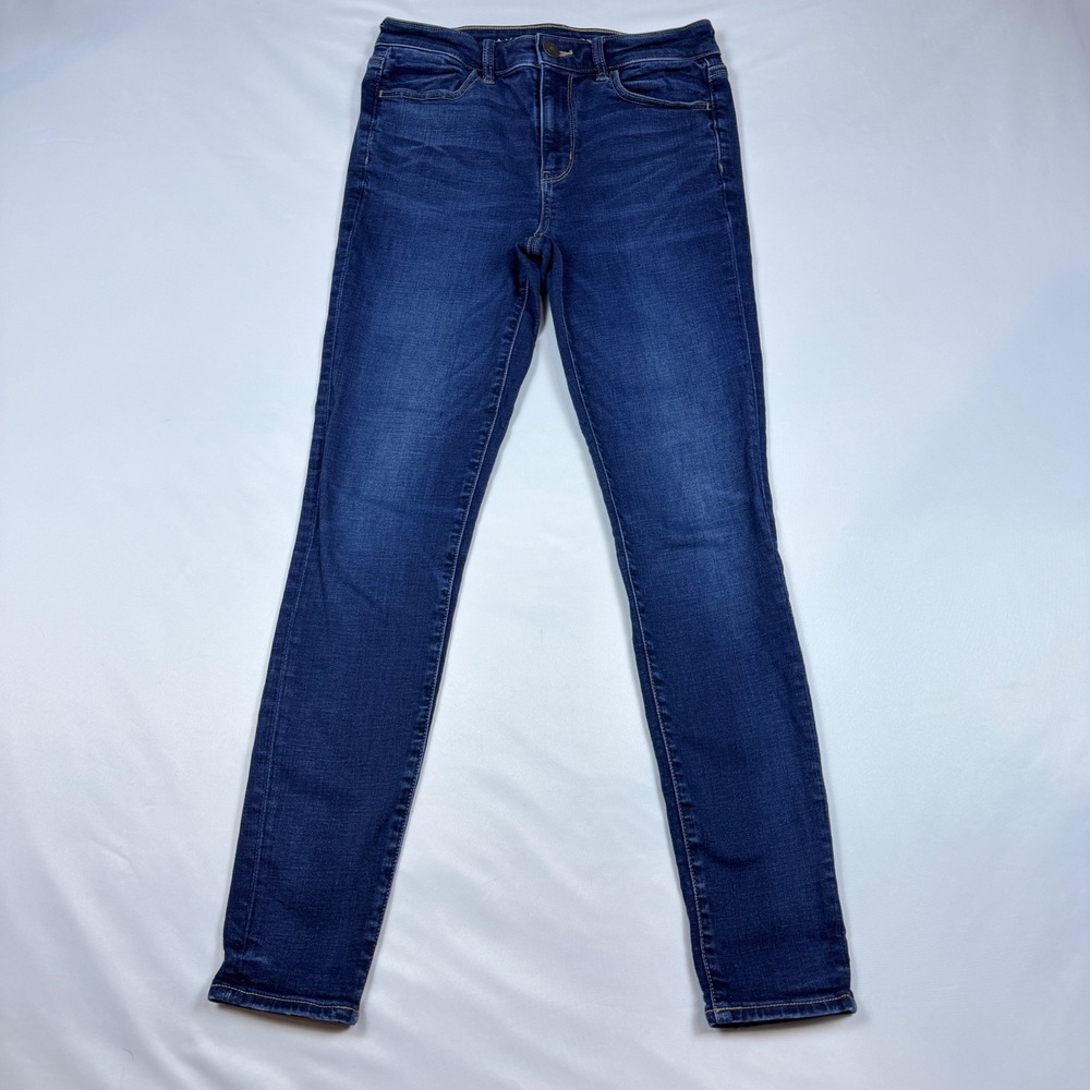 American Eagle Skinny Jeans Womens 6 Regular Dark Wash Super Stretch Mid Rise
